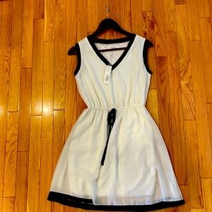 White and Navy dress small